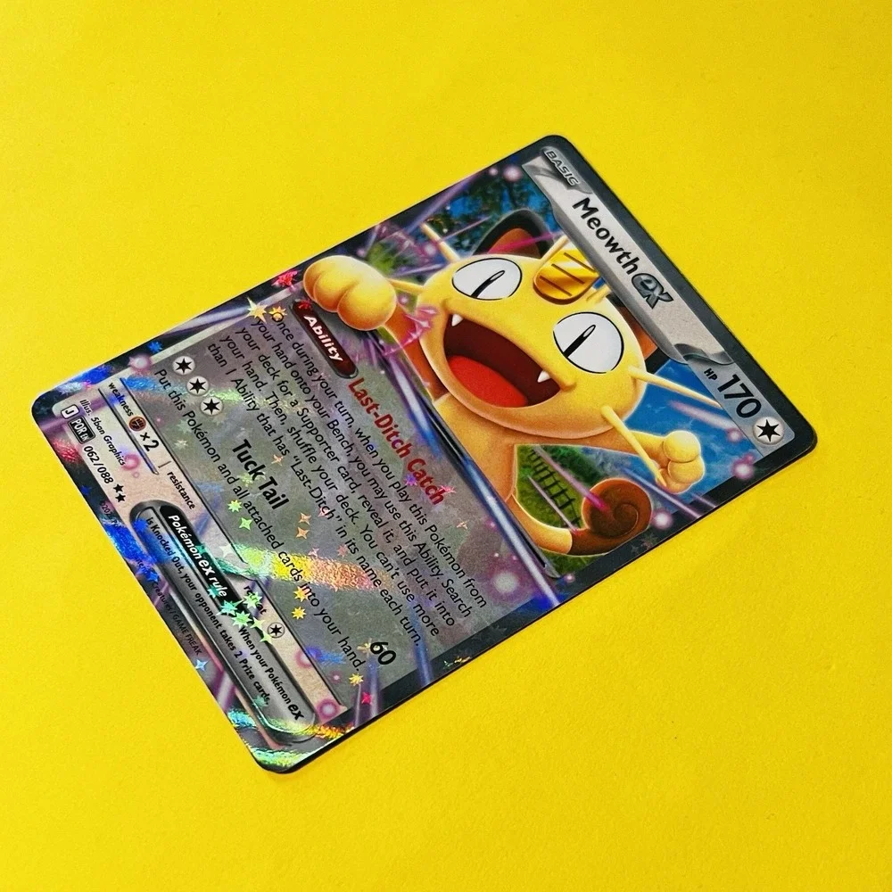 Meowth ex 062/088 Double Rare Holo Pokémon TCG Phantasmal Flames 2025